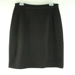 Peruvian Connection Black Pima Cotton Waffle Knit Stretch Straight Mini Skirt L